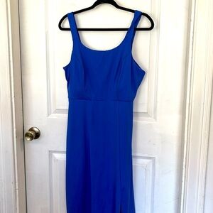 Cornflower blue scuba dress with built in padding- Medium “Navy” style